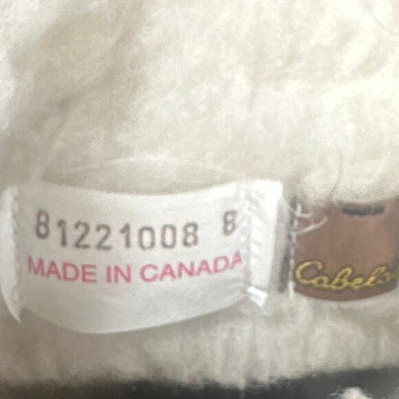 VTG Cabelas Boots 8 Leather Shearling Lace-Up Chunky 70s Distressed Boho Hippy - Picture 11 of 16